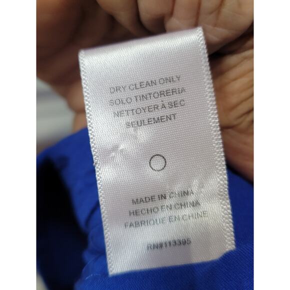 Aryn K Sleeveless Dress Women Medium Blue Fit Flare Ruffle Hem Cocktail Party - Picture 12 of 13